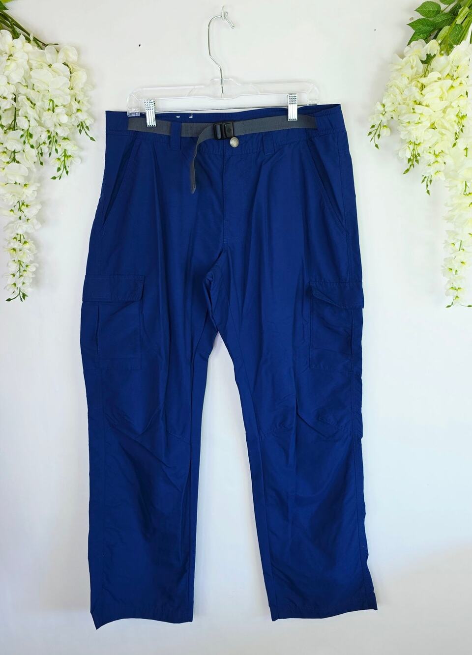 Columbia Cargo Pants 36x32 Blue Omni-Shield Advanced Repellency Utility Outdoor